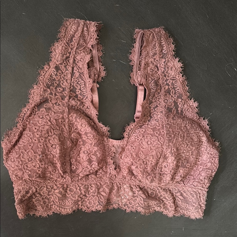 Aerie Lace Bralette in dusty pink